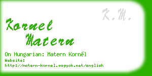 kornel matern business card