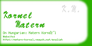 kornel matern business card